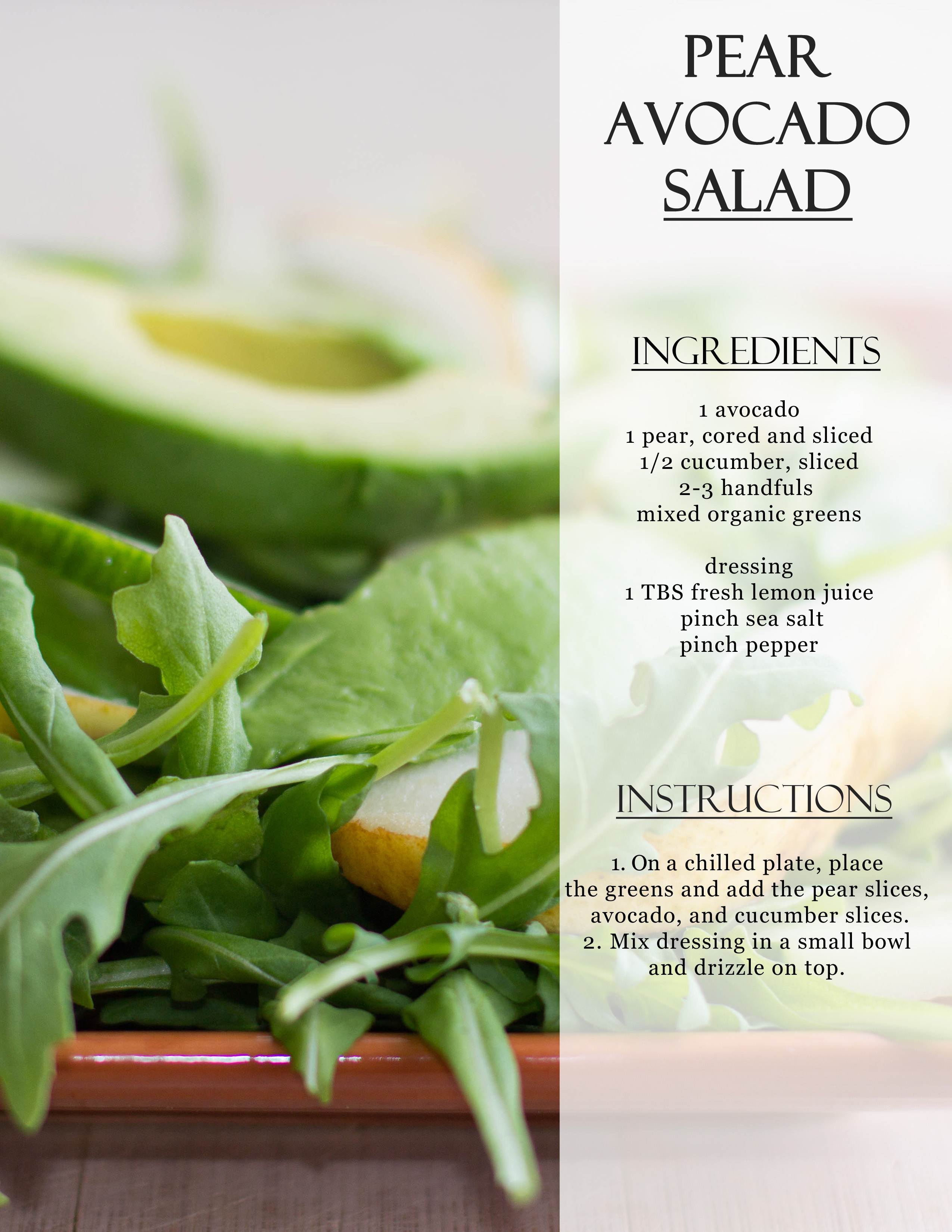 Pear Avocado Salad